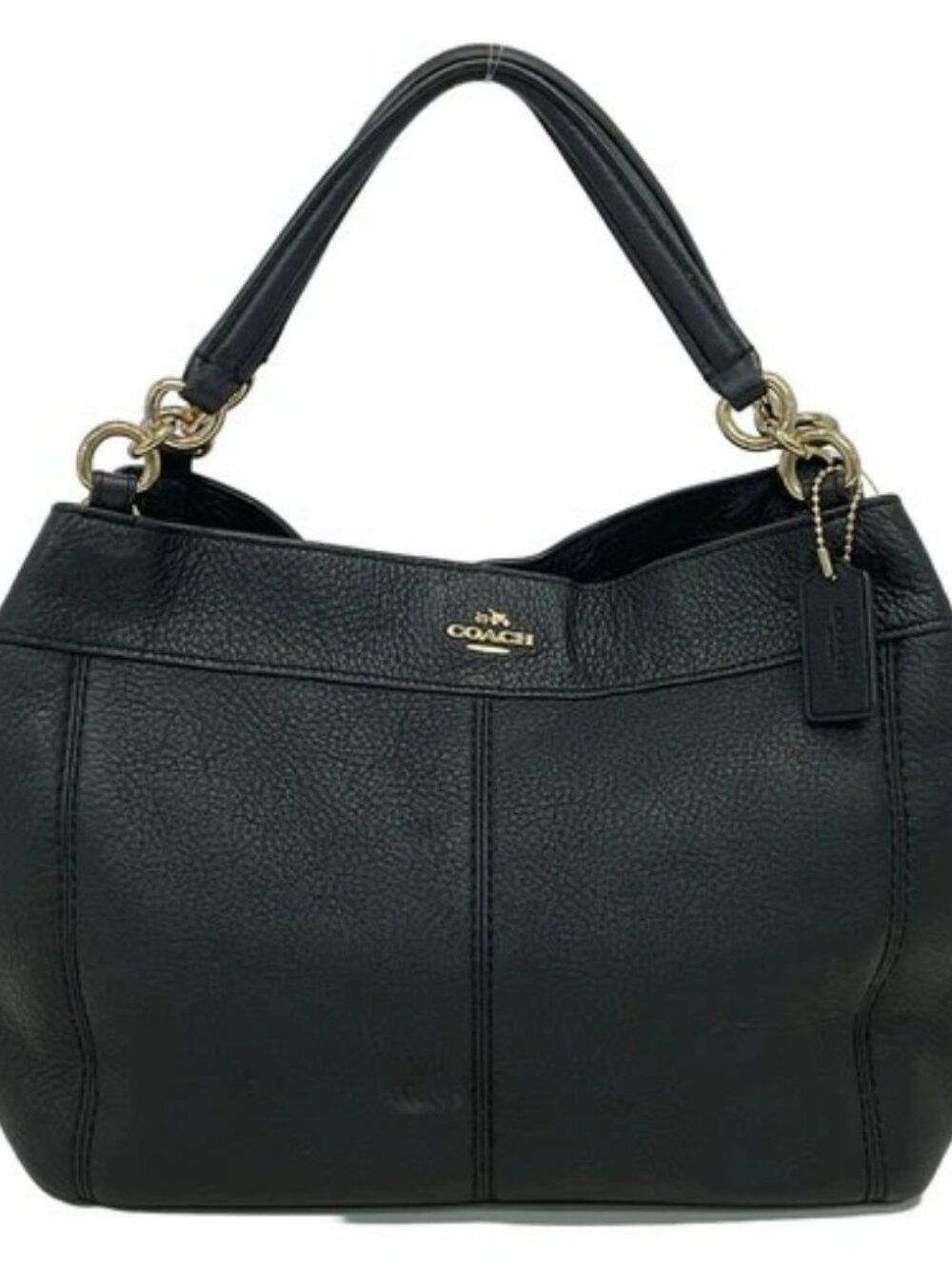 COACH Small Lexi Shoulder Bag F23537 Black Leather Shoulder Bag